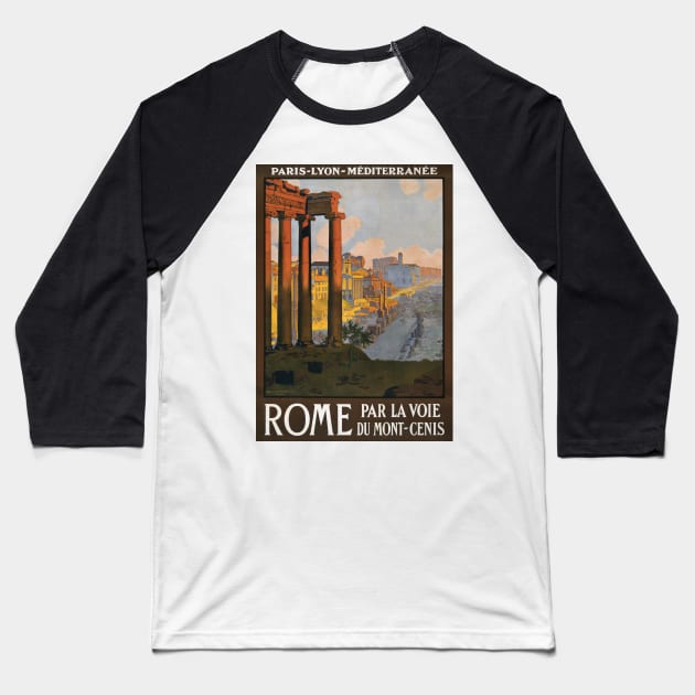 Vintage Travel Poster Italy Rome Baseball T-Shirt by vintagetreasure